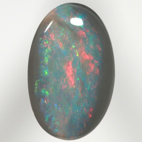 SOLID BLACK OPAL Bright blood red over greens